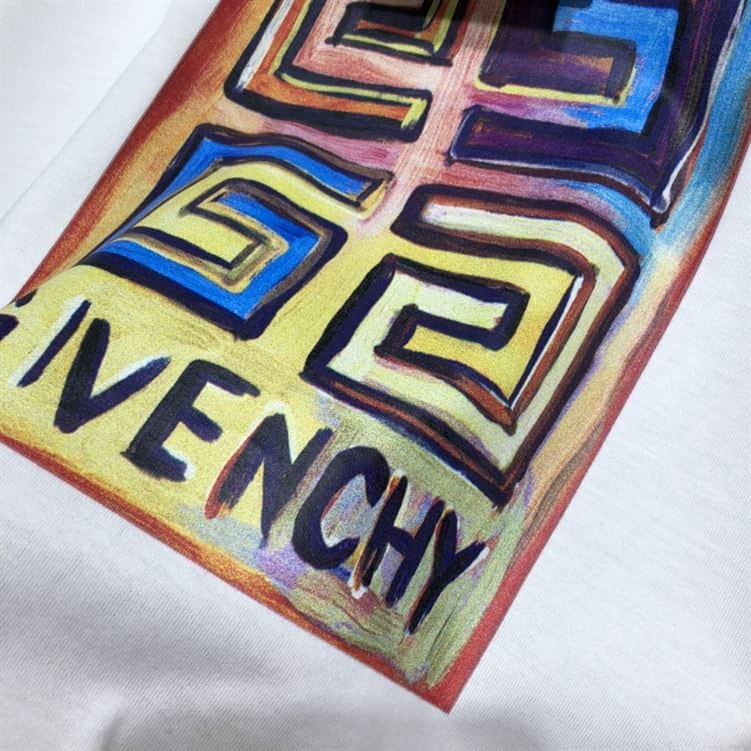 GIVENCHY SLIM FIT T-SHIRT IN JERSEY WITH 4G SUN PRINT IN WHITE – GTS006
