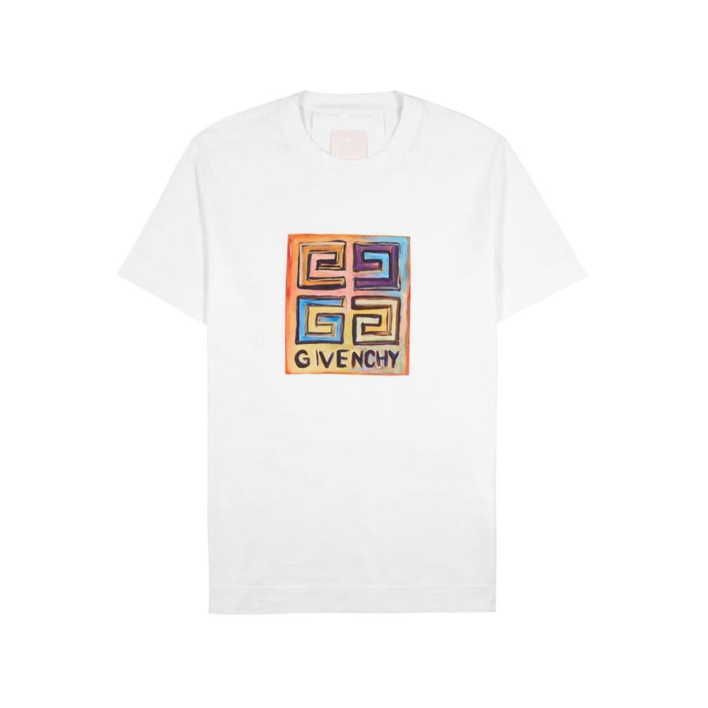 GIVENCHY SLIM FIT T-SHIRT IN JERSEY WITH 4G SUN PRINT IN WHITE – GTS006