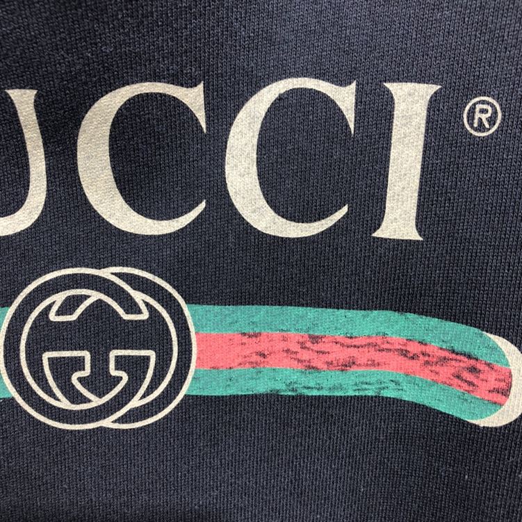 GUCCI BLACK VINTAGE LOGO COTTON SWEATSHIRT HOODED – GCK006
