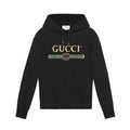 GUCCI BLACK VINTAGE LOGO COTTON SWEATSHIRT HOODED – GCK006