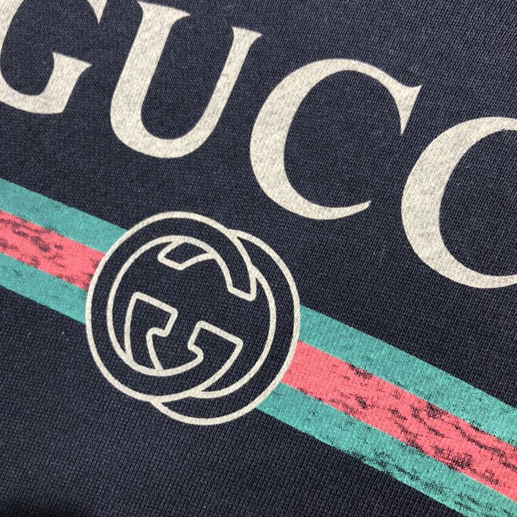 GUCCI BLACK VINTAGE LOGO COTTON SWEATSHIRT HOODED – GCK006