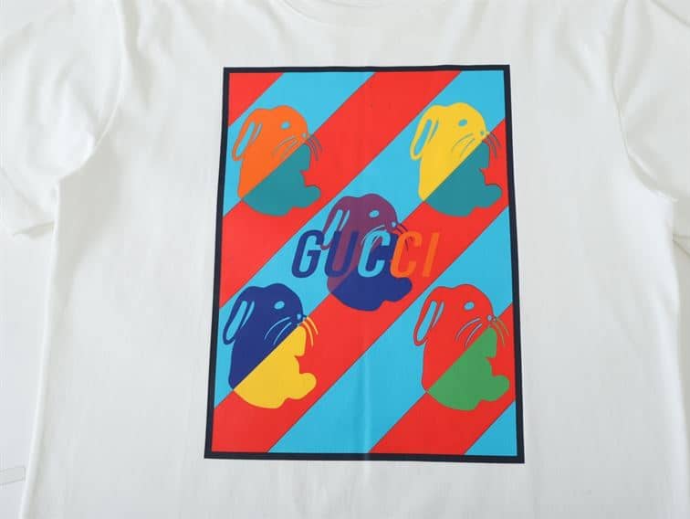 GUCCI BUNNY PRINT COTTON JERSEY T-SHIRT – GGS024