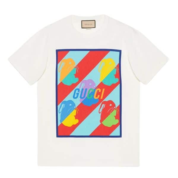 GUCCI BUNNY PRINT COTTON JERSEY T-SHIRT – GGS024