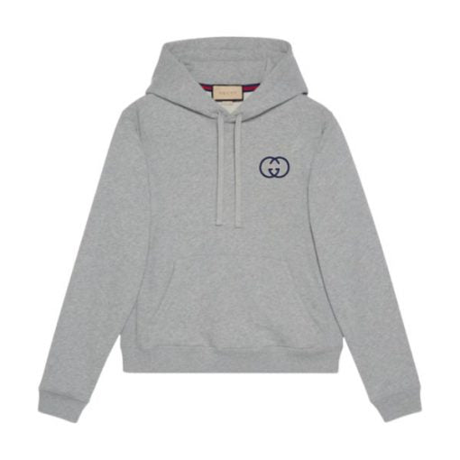 GUCCI COTTON JERSEY HOODED SWEATSHIRT GRAY – GCK029