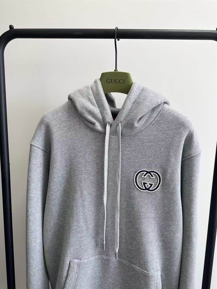 GUCCI COTTON JERSEY HOODED SWEATSHIRT GRAY – GCK029