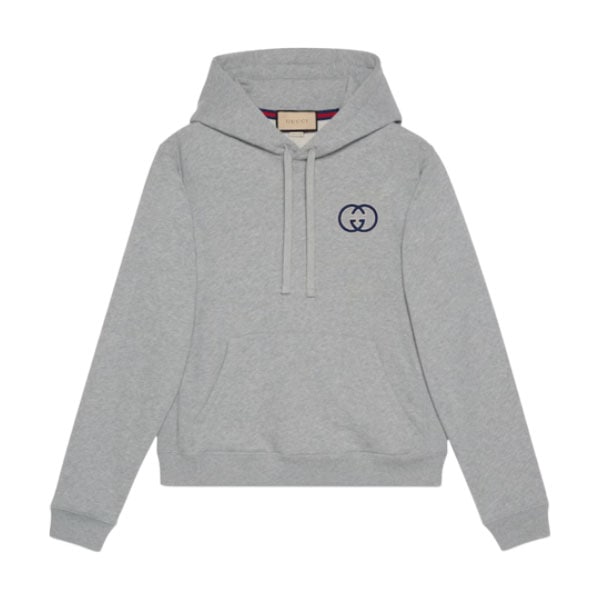 GUCCI COTTON JERSEY HOODED SWEATSHIRT GRAY – GCK029