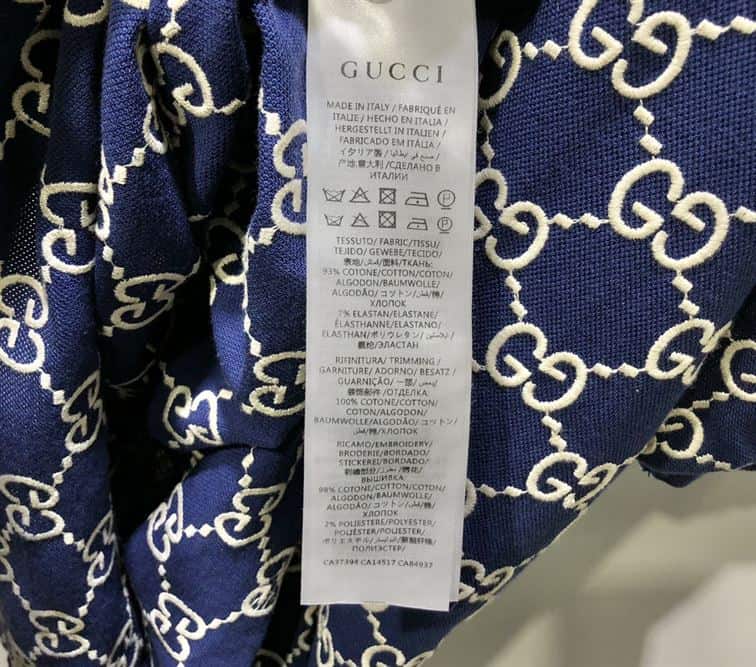 GUCCI DARK BLUE COTTON PIQUET GG STRETCH POLO – GGS013