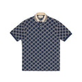 GUCCI DARK BLUE COTTON PIQUET GG STRETCH POLO – GGS013