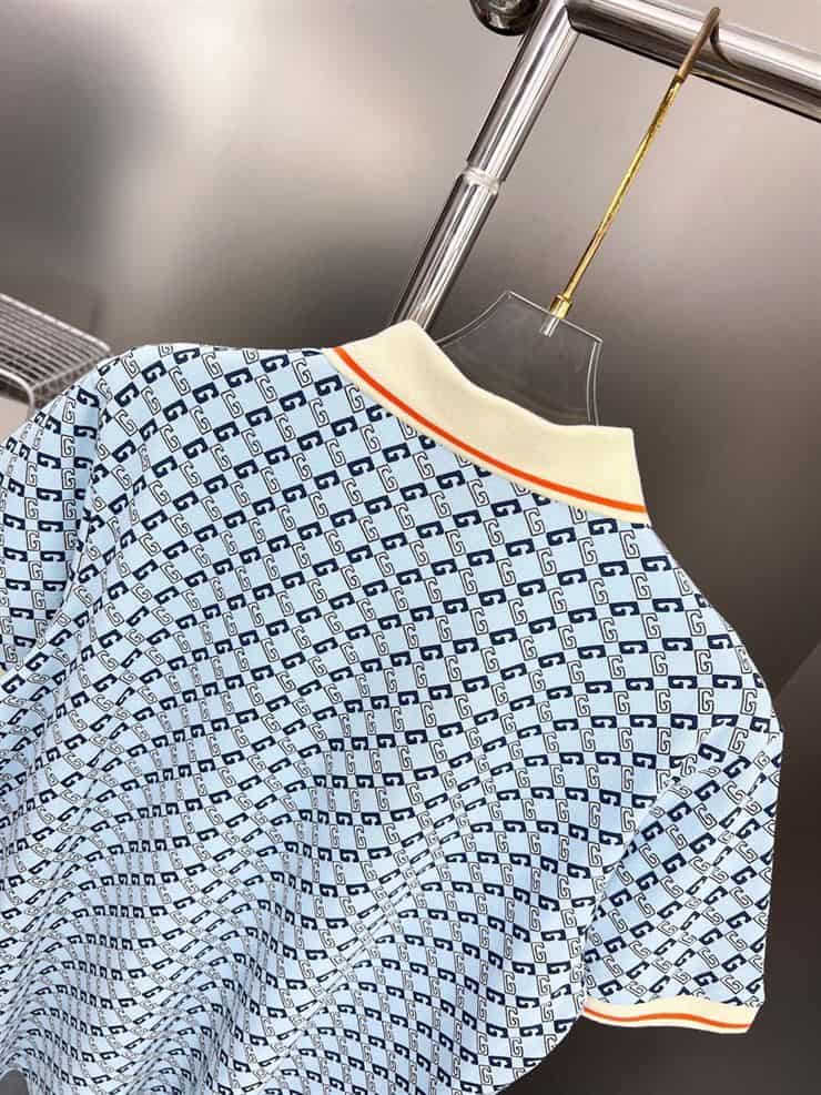 GUCCI GEOMETRIC G COTTON PIQUET POLO SHIRT – GGS043