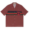 GUCCI GEOMETRIC HOUNDSTOOTH PRINT BOWLING SHIRT – GGS026