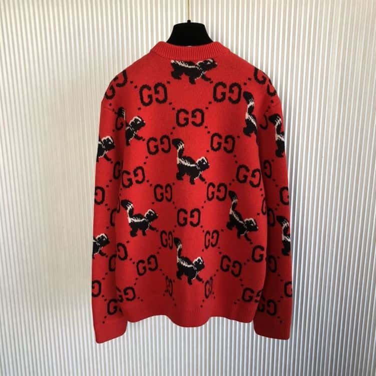 GUCCI GG AND SKUNK WOOL KNIT SWEATER – GCK012