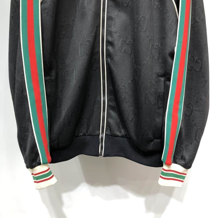 GUCCI GG JACQUARD JERSEY ZIP JACKET BLACK GG JACQUARD JERSEY – GCJ001