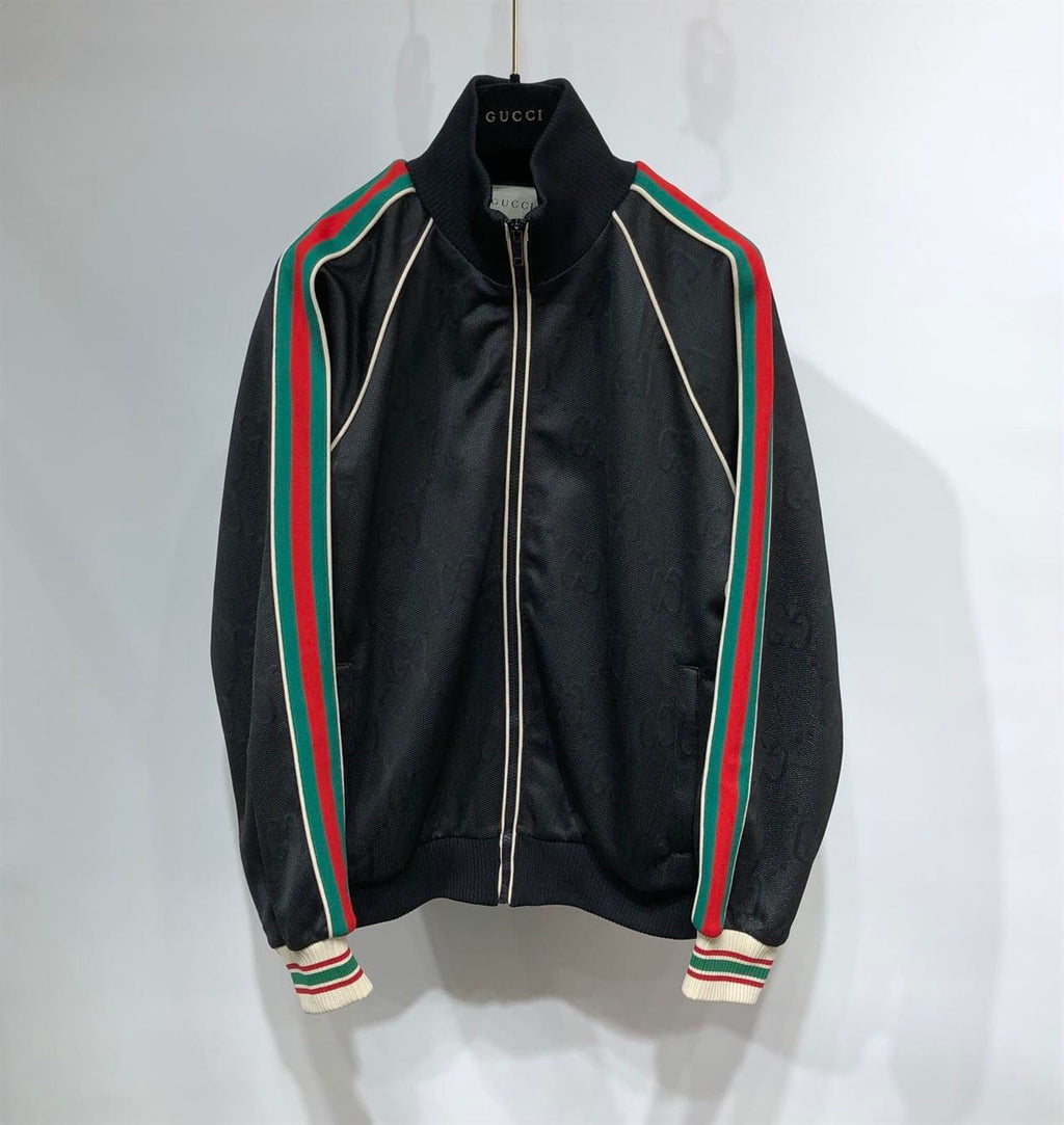GUCCI GG JACQUARD JERSEY ZIP JACKET BLACK GG JACQUARD JERSEY – GCJ001