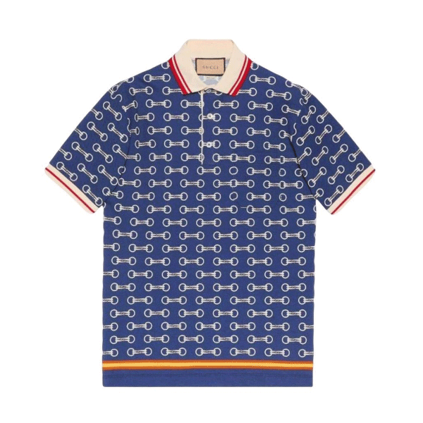 GUCCI HORSEBIT PRINT COTTON POLO SHIRT – GGS046