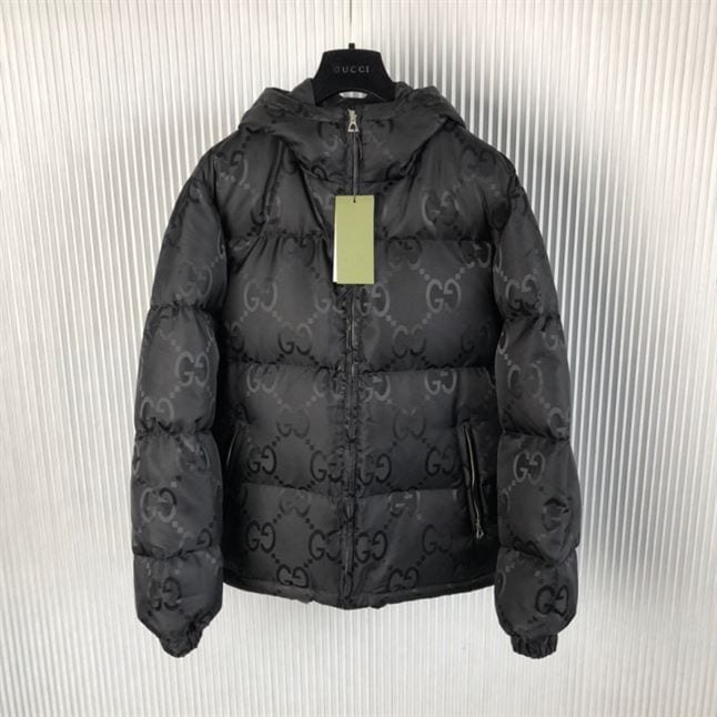 GUCCI JUMBO GG NYLON CANVAS GOOSE-DOWN JACKET BLACK – GCJ044