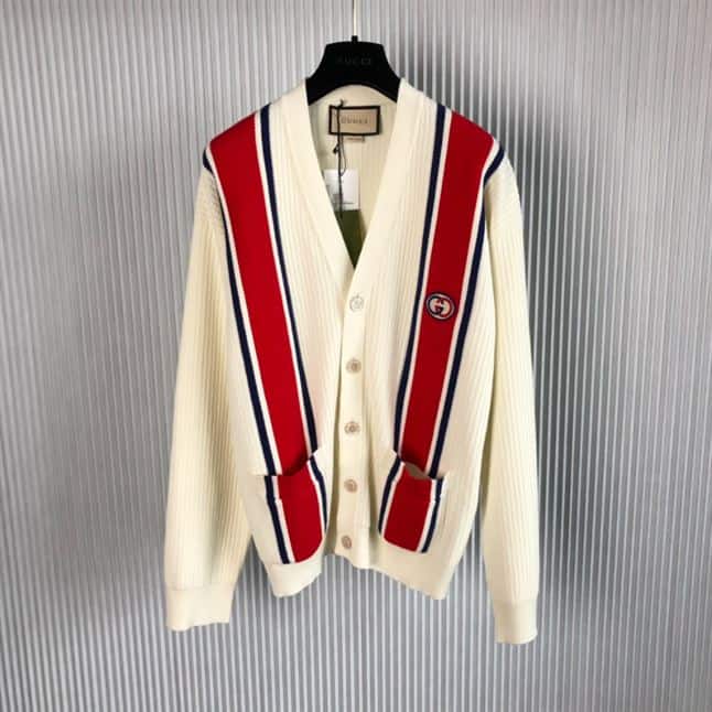 GUCCI KNIT COTTON CARDIGAN WITH PATCH – GCK043