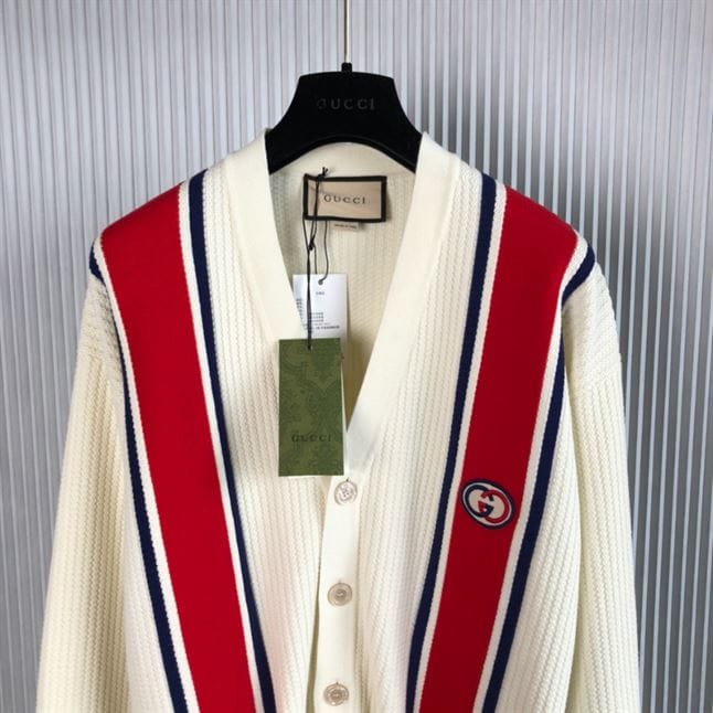 GUCCI KNIT COTTON CARDIGAN WITH PATCH – GCK043
