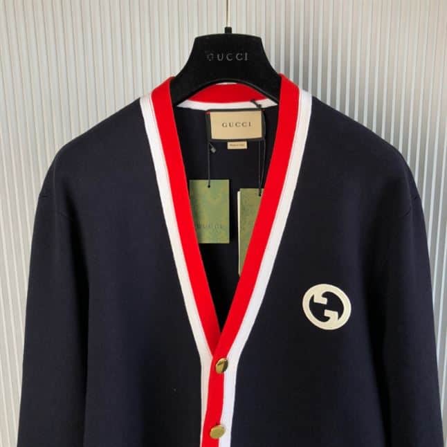 GUCCI KNIT WOOL CARDIGAN WITH PATCH – GCK033