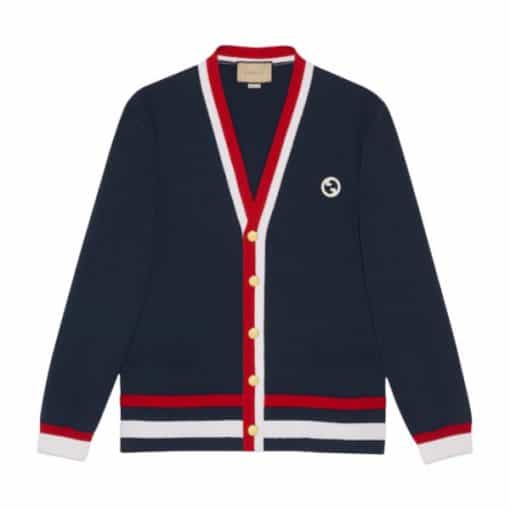 GUCCI KNIT WOOL CARDIGAN WITH PATCH – GCK033