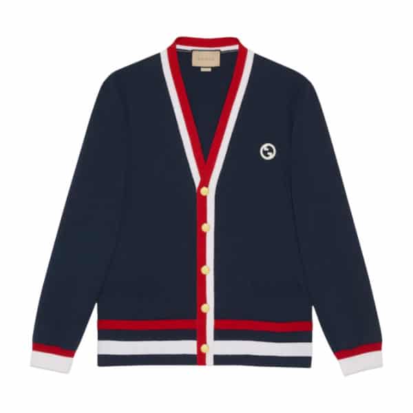 GUCCI KNIT WOOL CARDIGAN WITH PATCH – GCK033