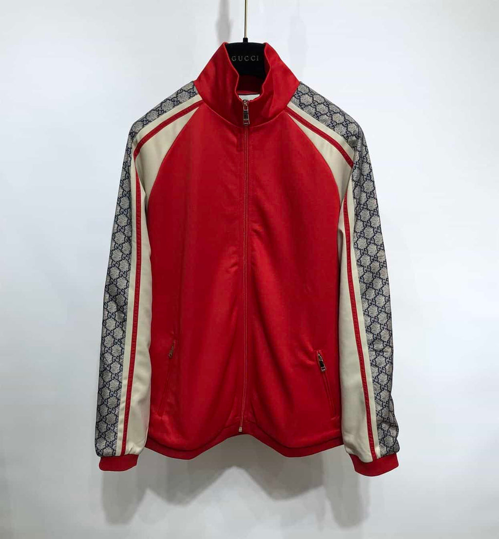 GUCCI OVERSIZE TECHNICAL JERSEY ZIP TRACK TOP RED – GCJ002