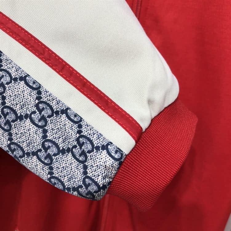 GUCCI OVERSIZE TECHNICAL JERSEY ZIP TRACK TOP RED – GCJ002