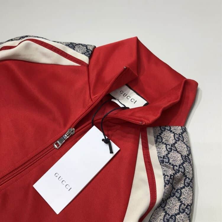 GUCCI OVERSIZE TECHNICAL JERSEY ZIP TRACK TOP RED – GCJ002