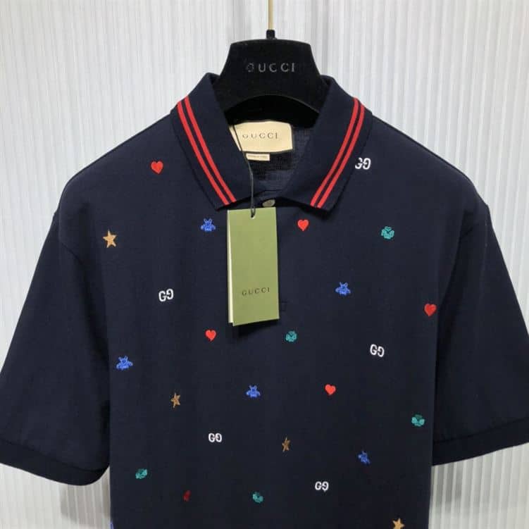 GUCCI POLO WITH SYMBOLS EMBROIDERY – GGS045
