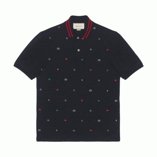 GUCCI POLO WITH SYMBOLS EMBROIDERY – GGS045