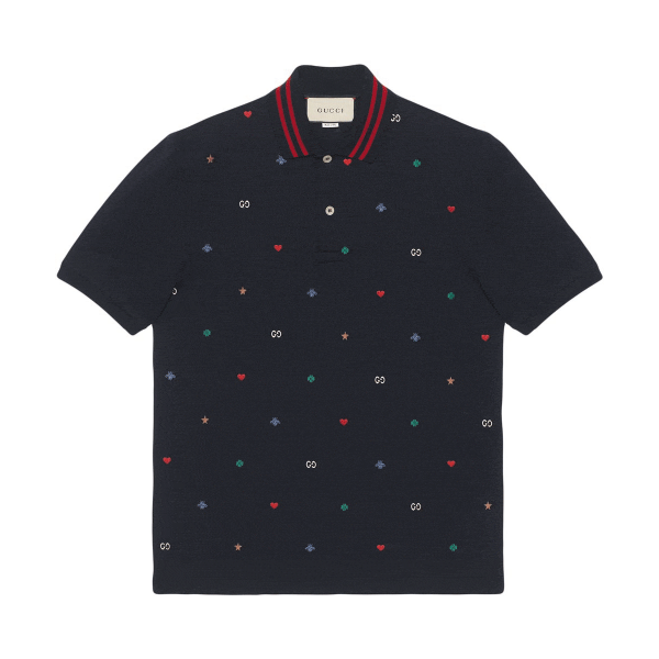 GUCCI POLO WITH SYMBOLS EMBROIDERY – GGS045
