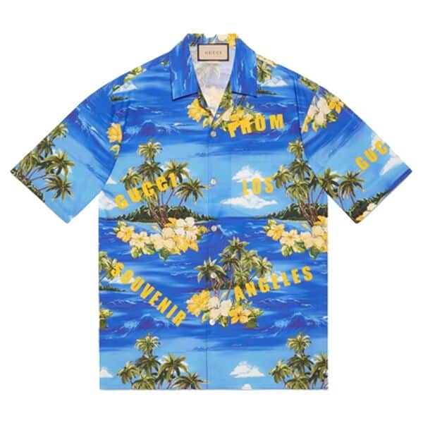 GUCCI PRINTED COTTON POPLIN BOWLING SHIRT – GGS022