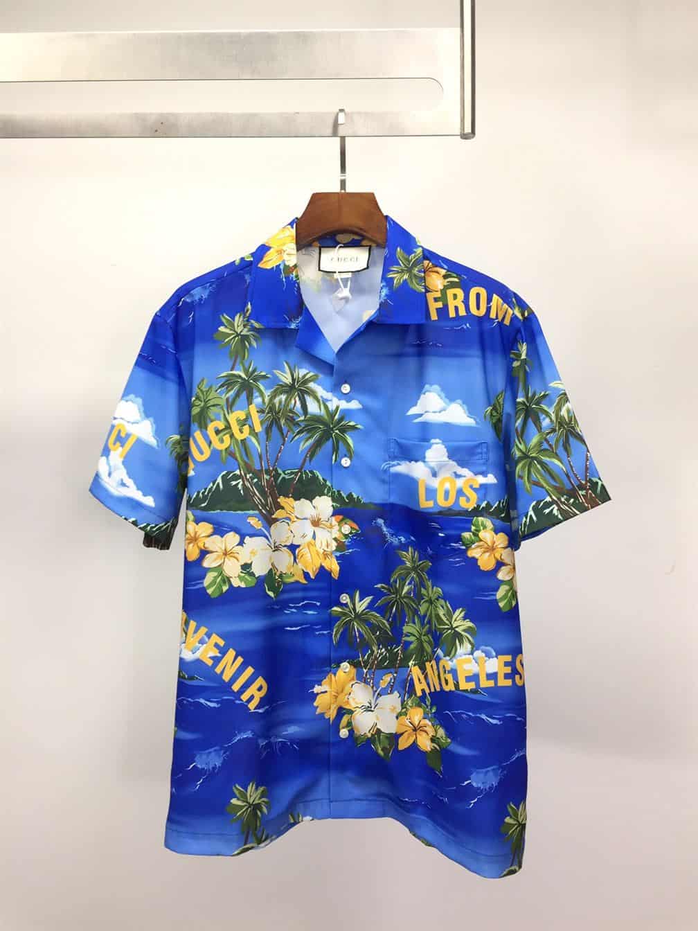 GUCCI PRINTED COTTON POPLIN BOWLING SHIRT – GGS022