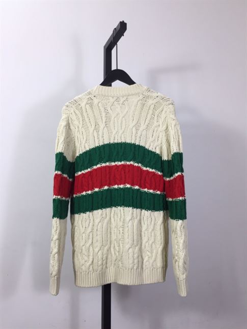 GUCCI WEB STRIPE CABLE-KNIT CARDIGAN – GCK041