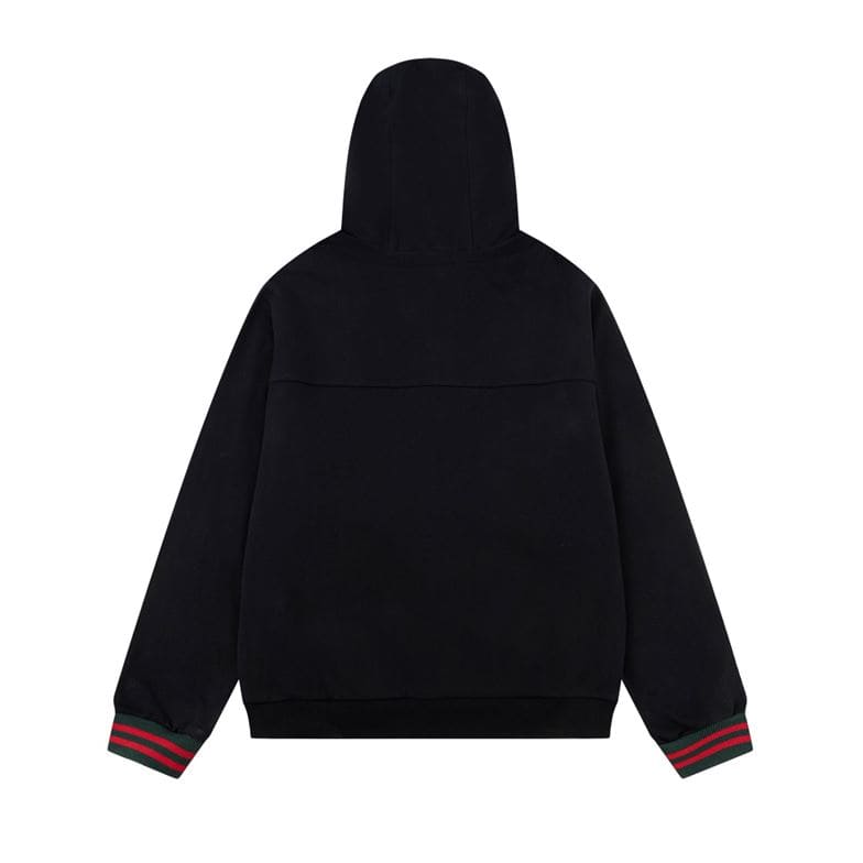 GUCCI WEB STRIPE COTTON JERSEY JACKET IN BLACK – GCJ027