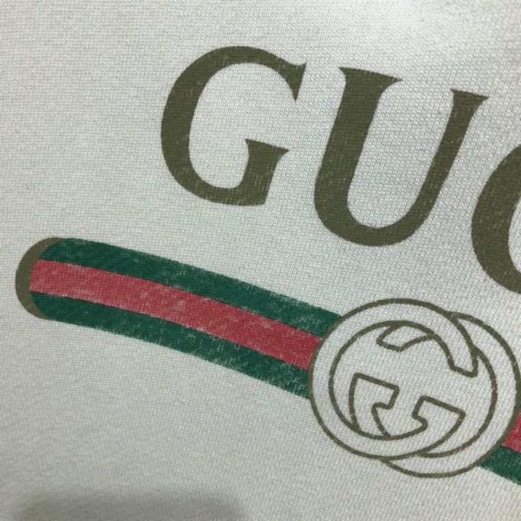 GUCCI WHITE VINTAGE LOGO COTTON SWEATSHIRT HOODED – GCK001