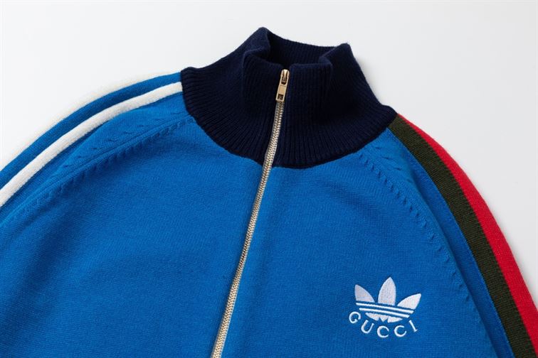 GUCCI X ADIDAS VISCOSE ZIP-UP JACKET BLUE – GCJ021