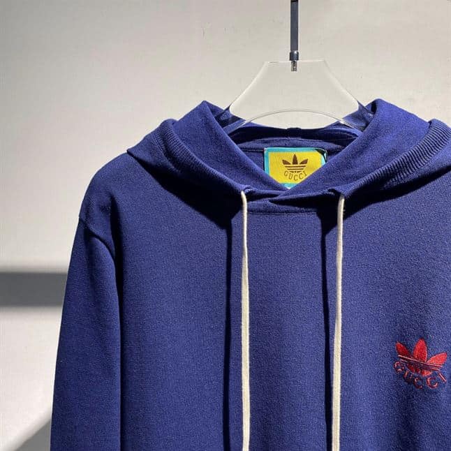 GUCCI X ADIDAS WOOL SWEATSHIRT DARK BLUE – GCK044