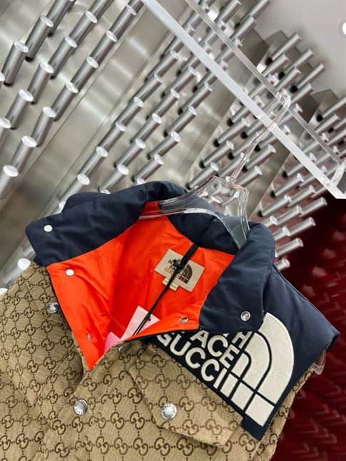 GUCCI X THE NORTH FACE GG PADDED VEST BLACK EBONY BEIGE – GCJ043