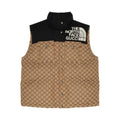 GUCCI X THE NORTH FACE GG PADDED VEST BLACK EBONY BEIGE – GCJ043