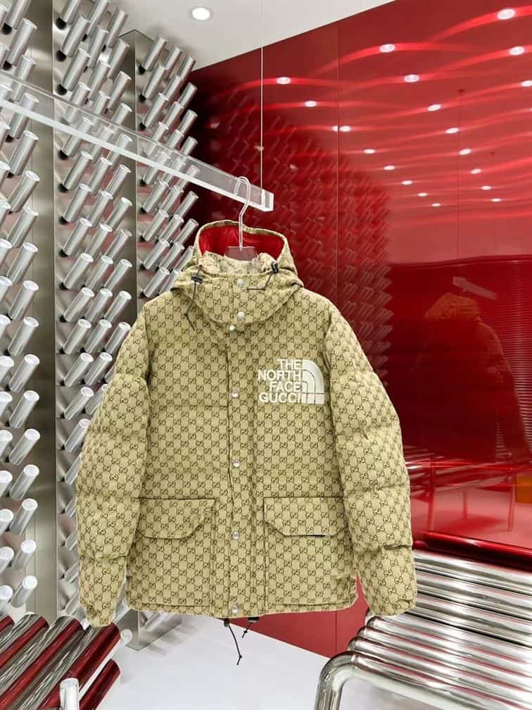 GUCCI X THE NORTH FACE PRINT JACKET BEIGE EBONY – GCJ011