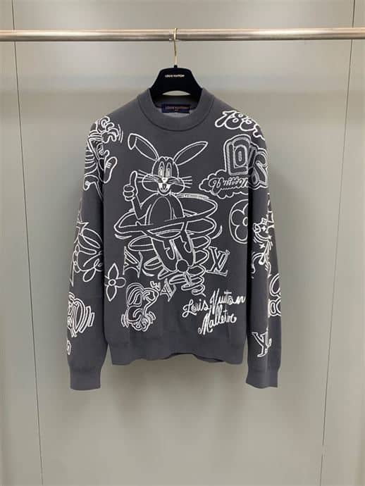LOUIS VUITTON CREW NECK PULLOVERS MONOGRAM SWEATERS – LVH032