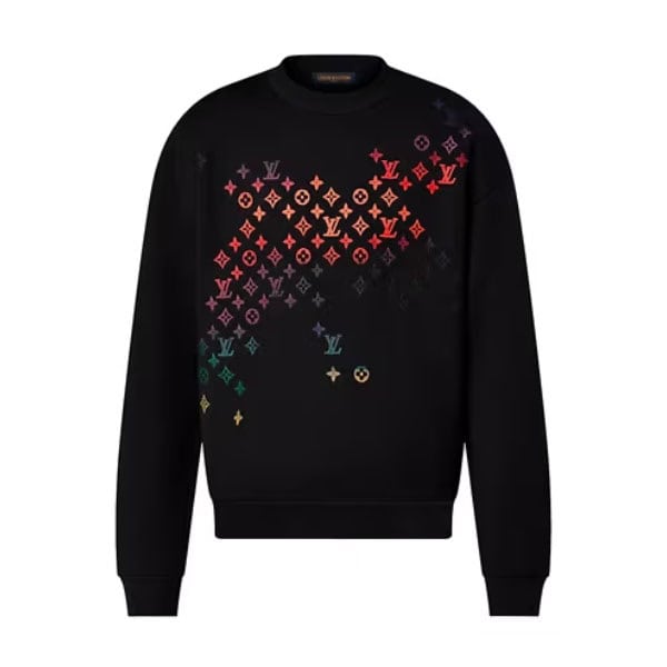 LOUIS VUITTON EMBROIDERED COTTON SWEATSHIRT BLACK – LH066