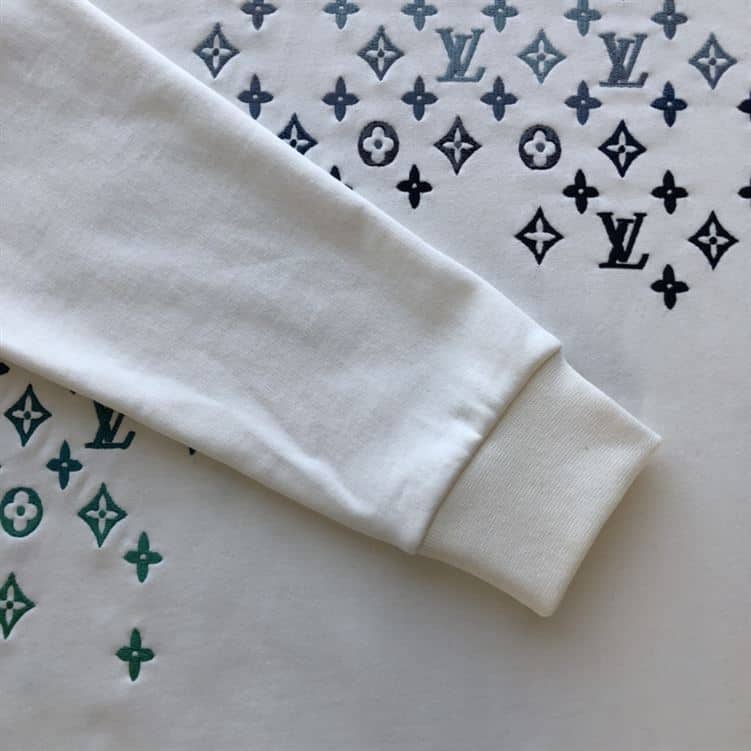 LOUIS VUITTON EMBROIDERED COTTON SWEATSHIRT MILK WHITE – LH065