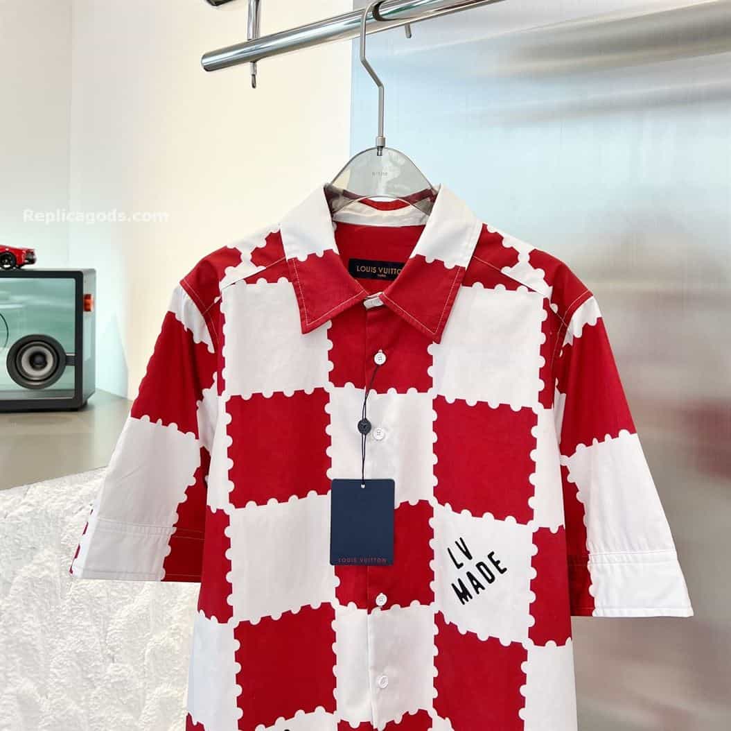 LOUIS VUITTON GIANT DAMIER SHIRT GARNET RED – LVTS024