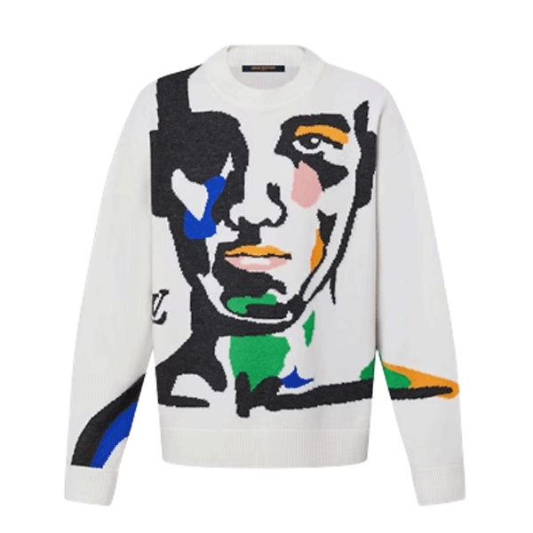 LOUIS VUITTON INTARSIA CASHMERE WOOL CREWNECK – LVH056