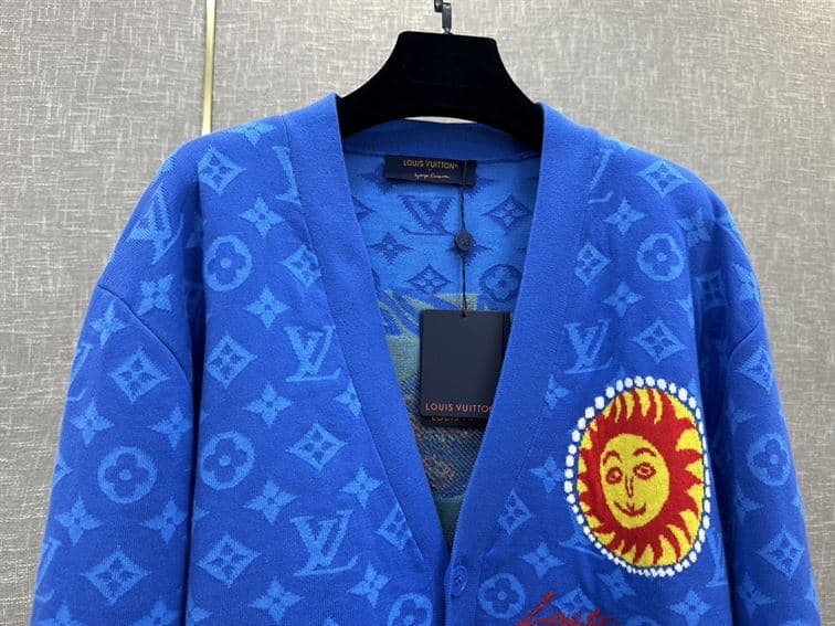 LOUIS VUITTON LV x YK MONOGRAM FACES KNITTED CARDIGAN – LVH052