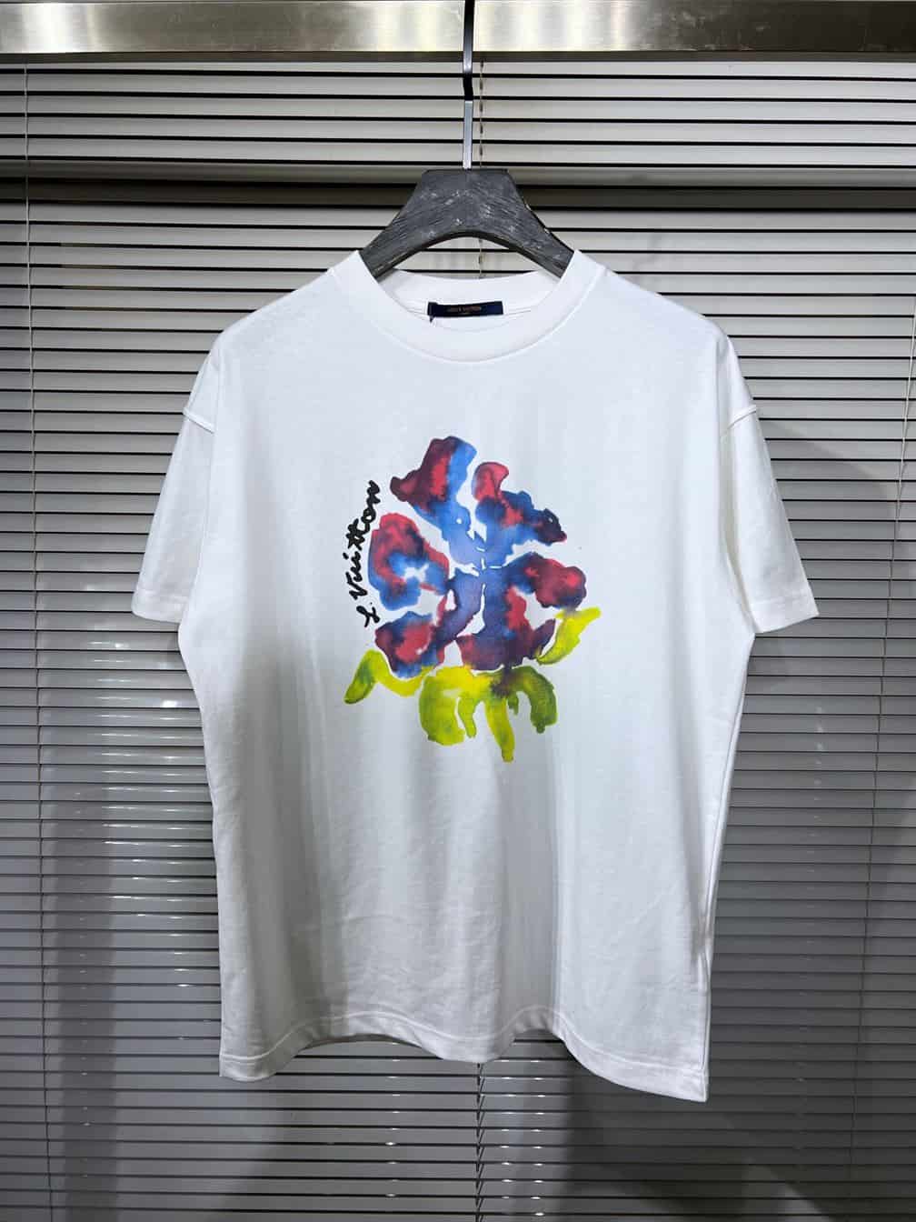 LOUIS VUITTON PRINTED FLOWER DROP SHOULDERS TEE – LVTS008
