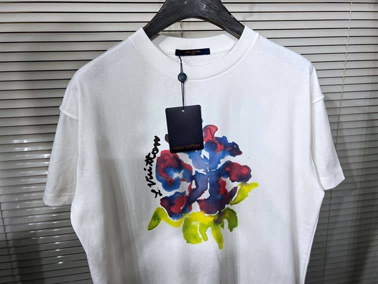 LOUIS VUITTON PRINTED FLOWER DROP SHOULDERS TEE – LVTS008
