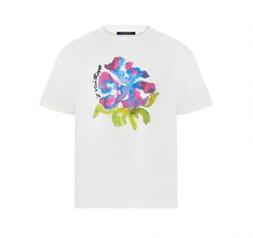 LOUIS VUITTON PRINTED FLOWER DROP SHOULDERS TEE – LVTS008