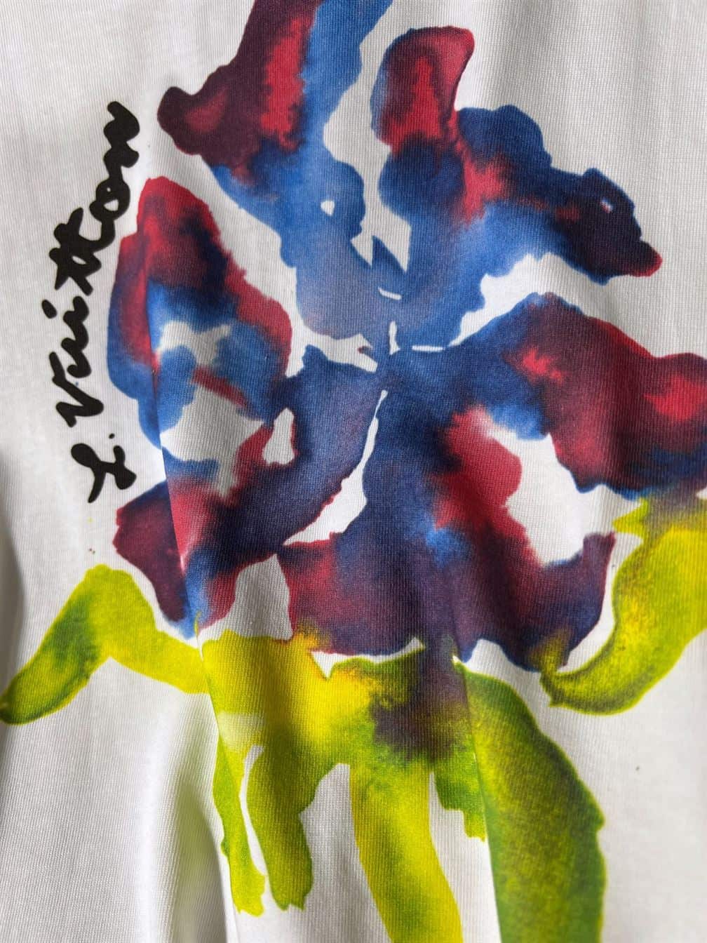 LOUIS VUITTON PRINTED FLOWER DROP SHOULDERS TEE – LVTS008